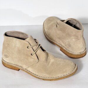 UGG Leighton Suede Leather Boots Crepe Sole Dress Chukka Sheepskin